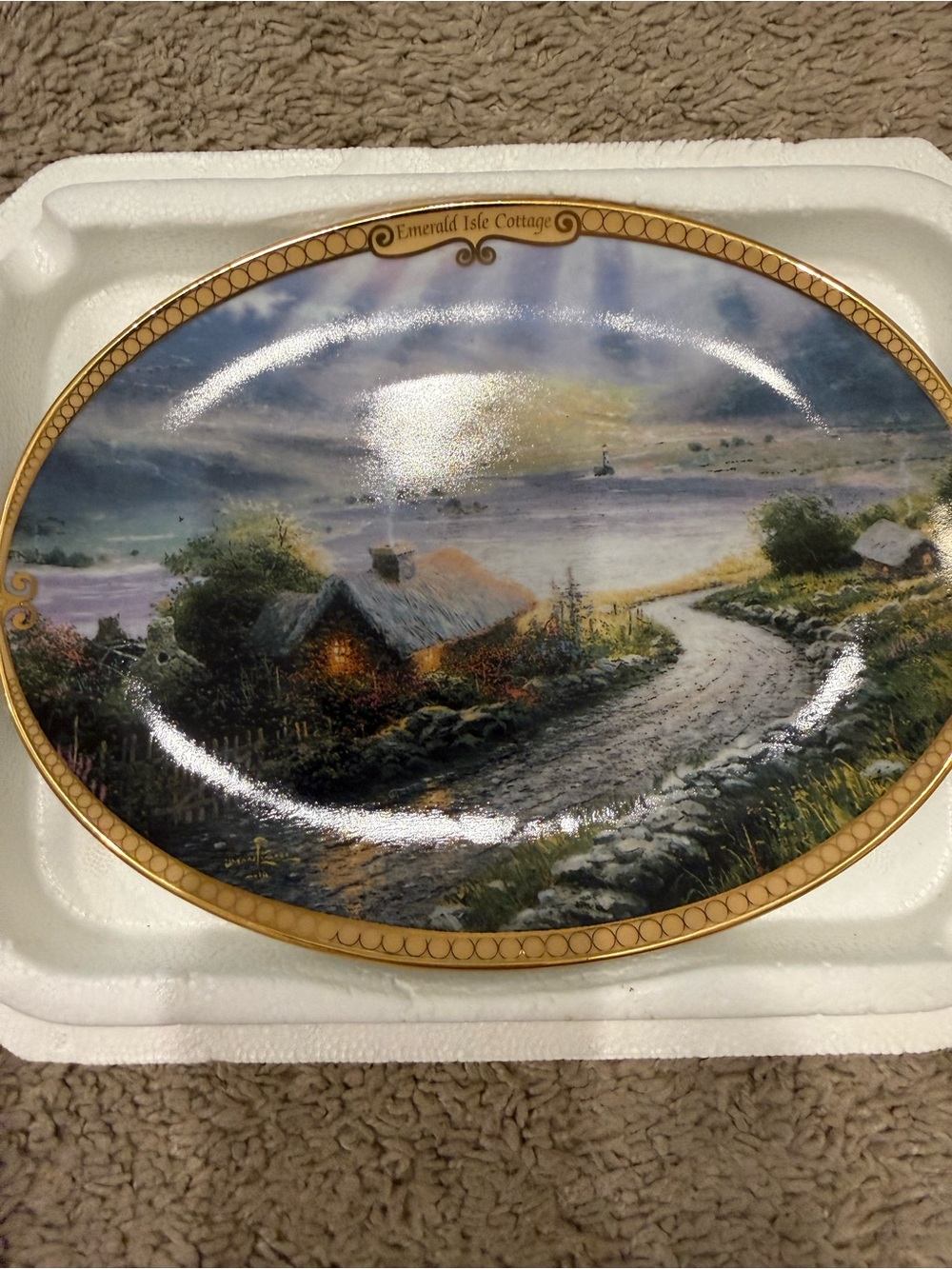 Thomas Kinkade Emerald Isle Cottage Bradford Exchange Collector Plate COA 5782C